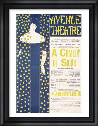 Framed Poster advertising &#39;A Comedy of Sighs&#39; Print