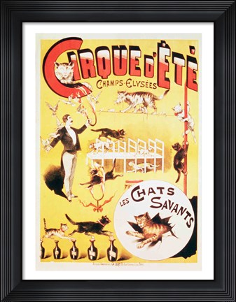 Framed Poster advertising the Cirque d&#39;Ete in the Champs Elysees Print