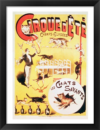 Framed Poster advertising the Cirque d&#39;Ete in the Champs Elysees Print