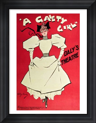 Framed Poster advertising &#39;A Gaiety Girl&#39; at the Daly&#39;s Theatre, Great Britain Print