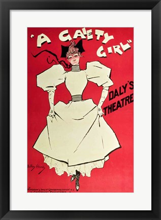 Framed Poster advertising &#39;A Gaiety Girl&#39; at the Daly&#39;s Theatre, Great Britain Print