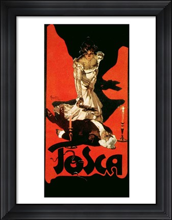 Framed Poster advertising a performance of Tosca, 1899 Print