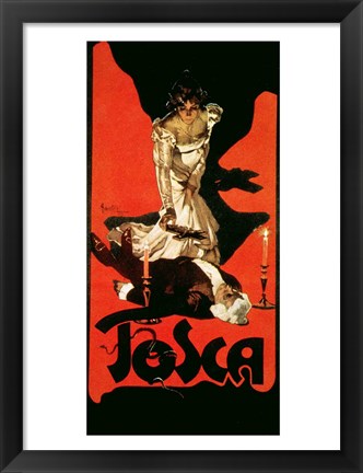 Framed Poster advertising a performance of Tosca, 1899 Print