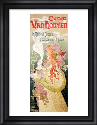 Framed Poster advertising &#39;Cacao Van Houten&#39;, Belgium, 1897 Print
