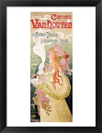 Framed Poster advertising &#39;Cacao Van Houten&#39;, Belgium, 1897 Print