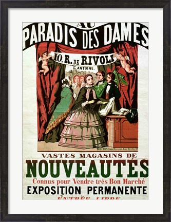 Framed Poster advertising &#39;Au Paradis des Dames&#39; Print