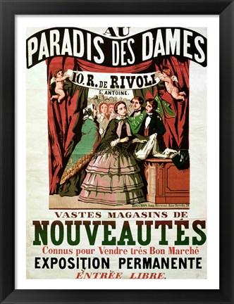 Framed Poster advertising &#39;Au Paradis des Dames&#39; Print