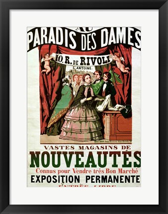 Framed Poster advertising &#39;Au Paradis des Dames&#39; Print