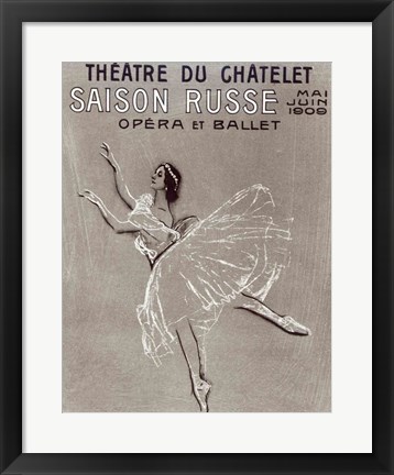 Framed Poster for the &#39;Saison Russe&#39; at the Theatre du Chatelet, 1909 Print