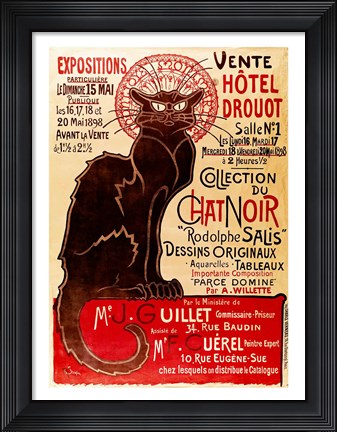Framed Poster advertising an exhibition of the &#39;Collection du Chat Noir&#39; Cabaret Print