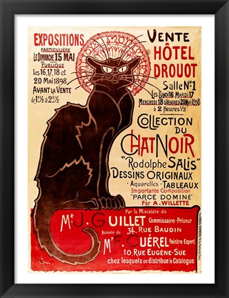 Framed Poster advertising an exhibition of the &#39;Collection du Chat Noir&#39; Cabaret Print