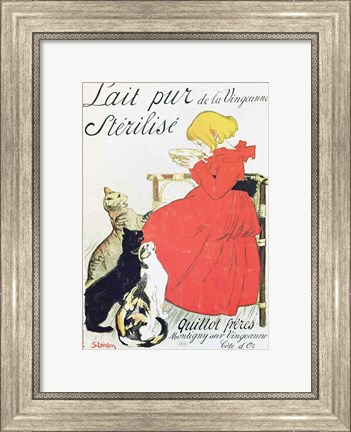 Framed &#39;Pure Sterilised Milk from La Vingeanne&#39; Print