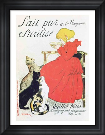 Framed &#39;Pure Sterilised Milk from La Vingeanne&#39; Print