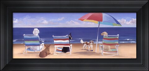 Framed Beach Chair Tails I Print