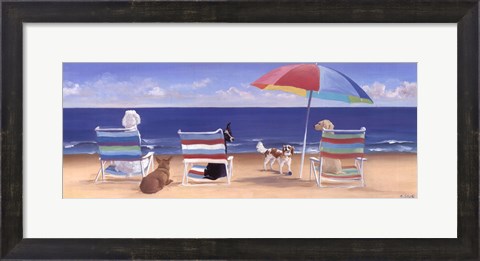 Framed Beach Chair Tails I Print