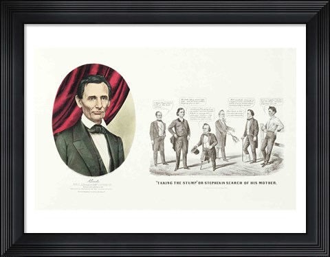 Framed Hon. Abraham Lincoln, 16th President of the United States, 1860 Print