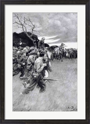Framed &#39;His army broke up and followed him, weeping and sobbing&#39; Print