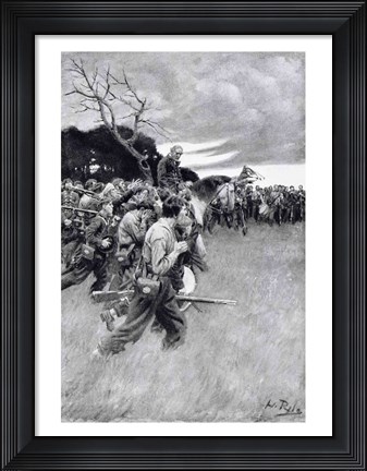 Framed &#39;His army broke up and followed him, weeping and sobbing&#39; Print