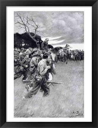 Framed &#39;His army broke up and followed him, weeping and sobbing&#39; Print