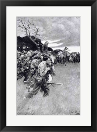 Framed &#39;His army broke up and followed him, weeping and sobbing&#39; Print