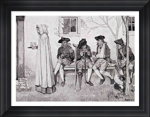 Framed &#39;The Wounded Soldiers Sat Along the Wall&#39; Print