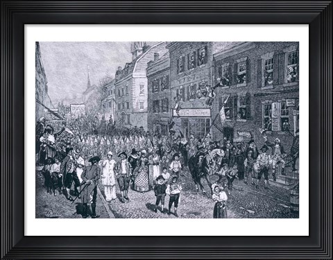 Framed Carnival at Philadelphia, illustration from &#39;The Battle of Monmouth Court House&#39; Print