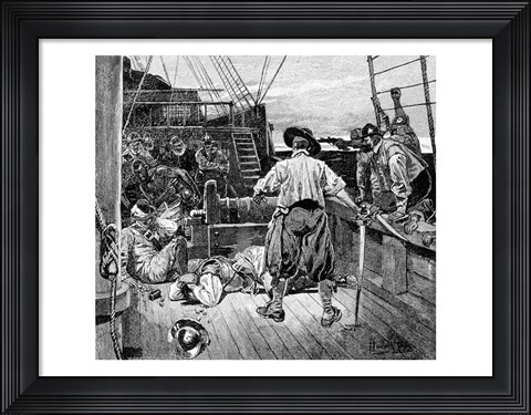 Framed Thomas Moon began to Lay about him with his Sword Print