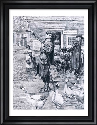 Framed Quaker Exhorter in New England, illustration from &#39;The Second Generation of Englishmen in America&#39; Print