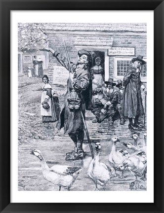 Framed Quaker Exhorter in New England, illustration from &#39;The Second Generation of Englishmen in America&#39; Print