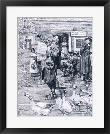 Framed Quaker Exhorter in New England, illustration from &#39;The Second Generation of Englishmen in America&#39; Print