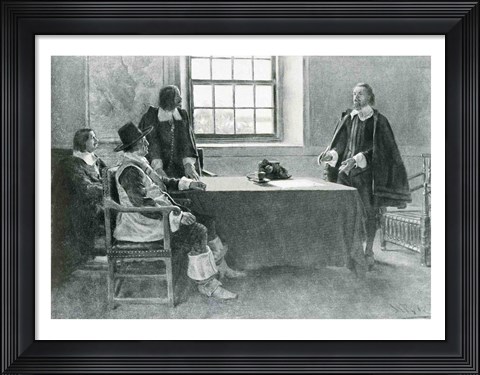 Framed Sir William Berkeley Surrendering to the Commissioners of the Commonwealth, illustration from &#39;In Washington&#39;s Day&#39; Print