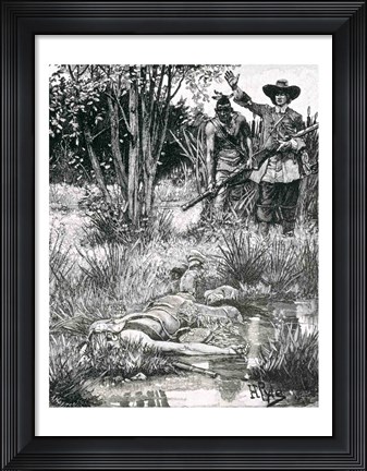 Framed Death of King Philip Print