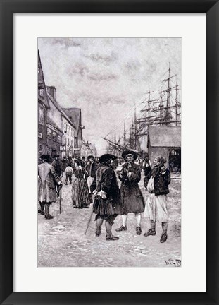 Framed Along the Water Front in Old New York, illustration from &#39;The Evolution of New York Print