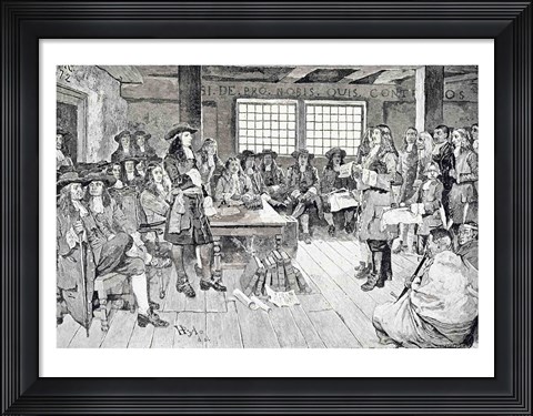 Framed William Penn in Conference with the Colonists Print