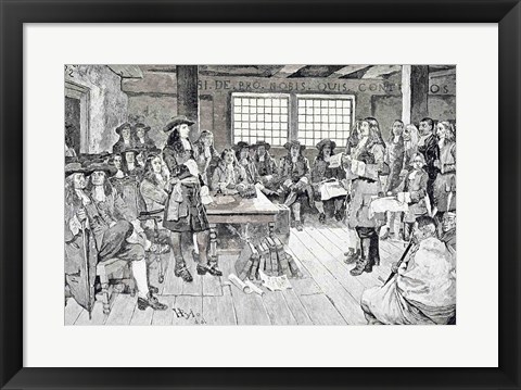 Framed William Penn in Conference with the Colonists Print