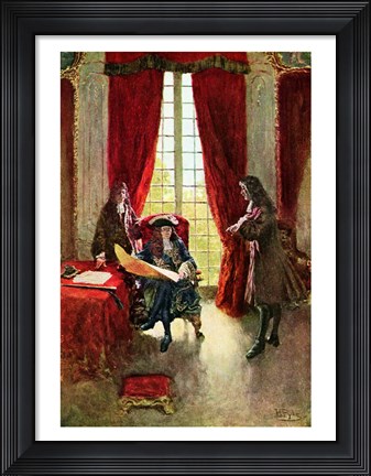 Framed La Salle Petitions the King for Permission to Explore the Mississippi Print