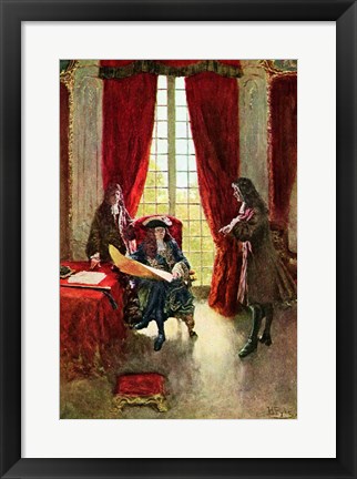 Framed La Salle Petitions the King for Permission to Explore the Mississippi Print