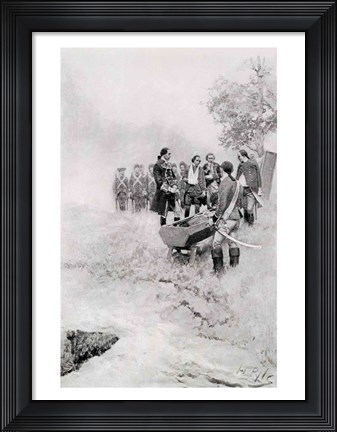 Framed Burial of Braddock, illustration from &#39;Colonel Washington&#39; Print