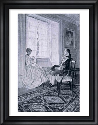 Framed Washington and Mary Philipse Print