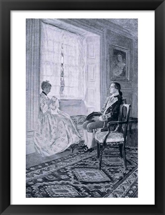 Framed Washington and Mary Philipse Print