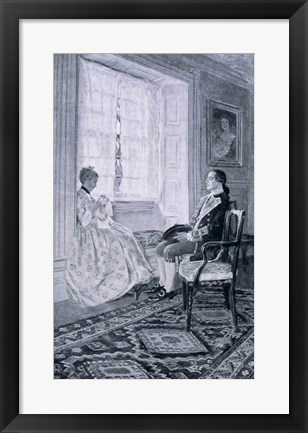 Framed Washington and Mary Philipse Print