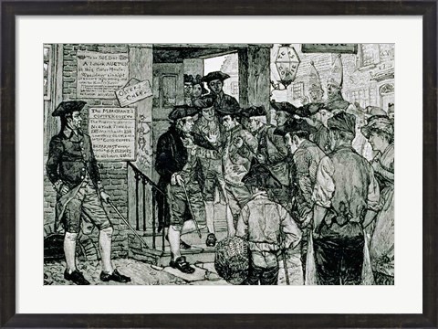 Framed Mob Attempting to Force a Stamp Officer to Resign Print