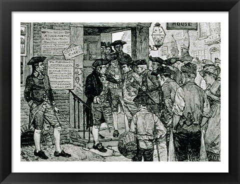 Framed Mob Attempting to Force a Stamp Officer to Resign Print