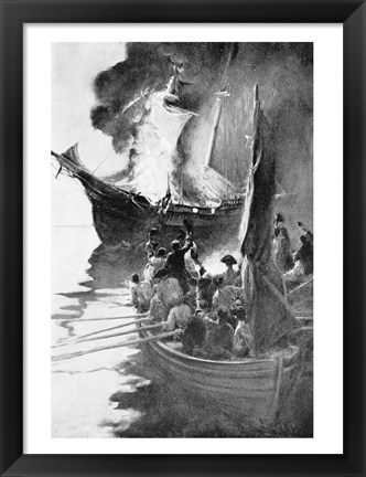 Framed Burning of the &#39;Gaspee&#39; Print