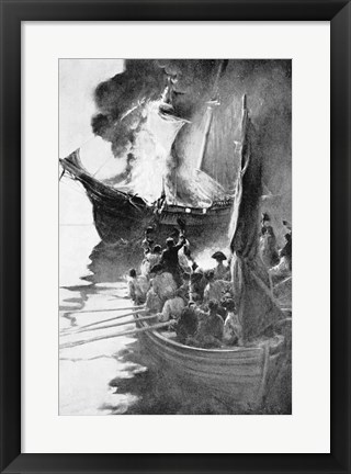 Framed Burning of the &#39;Gaspee&#39; Print