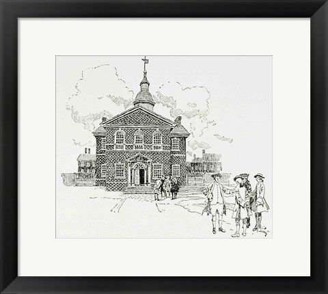 Framed Carpenter&#39;s Hall, Philadelphia, where the First and Second Continental Congresses held their sessions Print