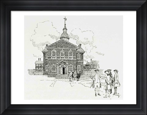 Framed Carpenter&#39;s Hall, Philadelphia, where the First and Second Continental Congresses held their sessions Print