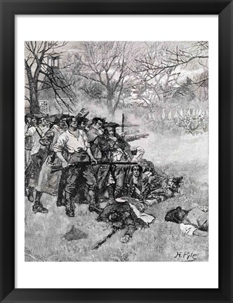 Framed Lexington Green - &#39;If they want war, it may as well begin here&#39; Print