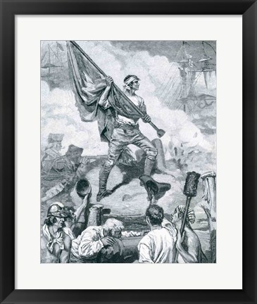 Framed Sergeant Jasper at the Battle of Fort Moultrie Print