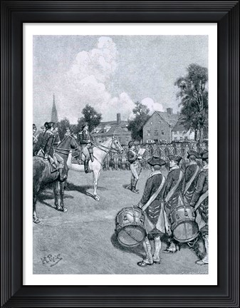 Framed Reading the Declaration before Washington&#39;s Army Print
